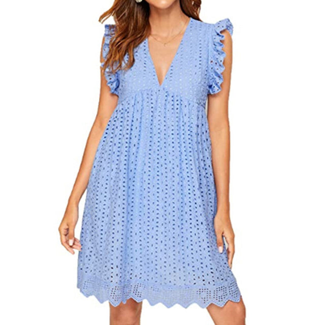 V-Neck Cotton Dress
