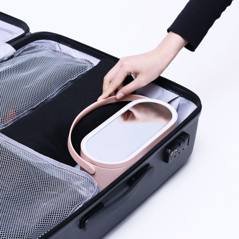 Makeup Organizer Box with LED Mirror