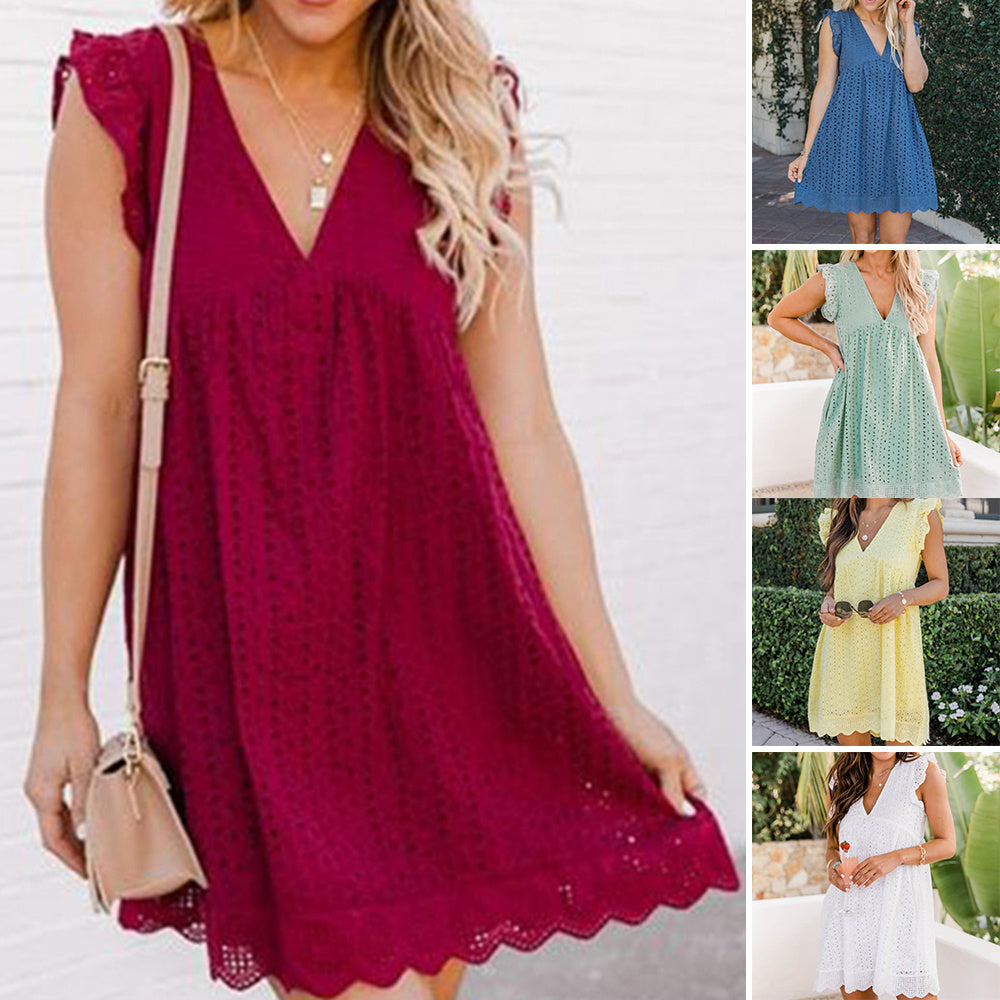 V-Neck Cotton Dress