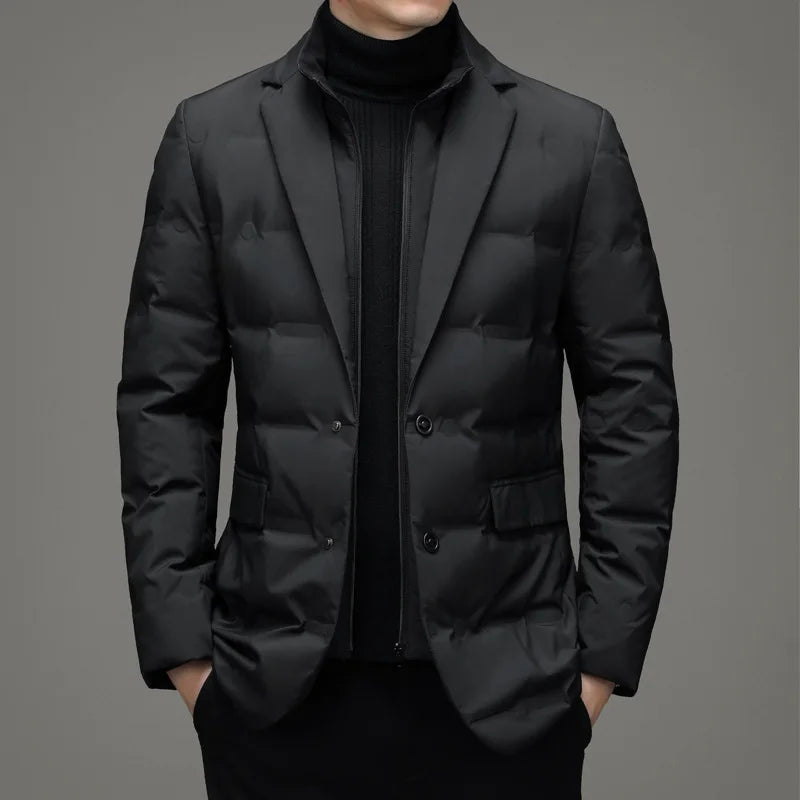 Men's Winter Faux Two-Piece Warm Blazer