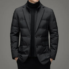 Men's Winter Faux Two-Piece Warm Blazer