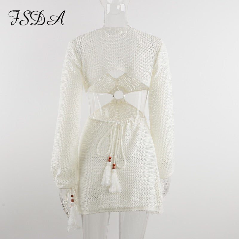 Knitted V-Neck Dress