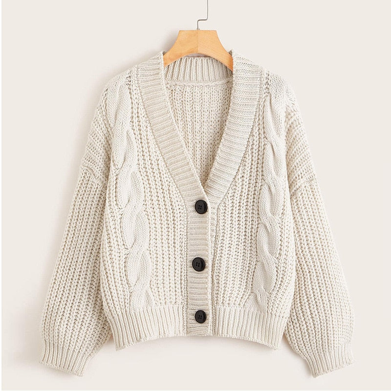 Vintage Knitted V-Neck Cardigan