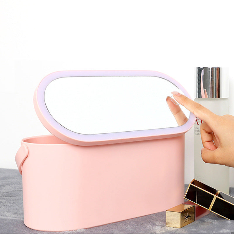 Makeup Organizer Box with LED Mirror