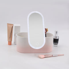 Makeup Organizer Box with LED Mirror