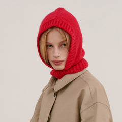 Women's Knitted Balaclava Collar Bonnet