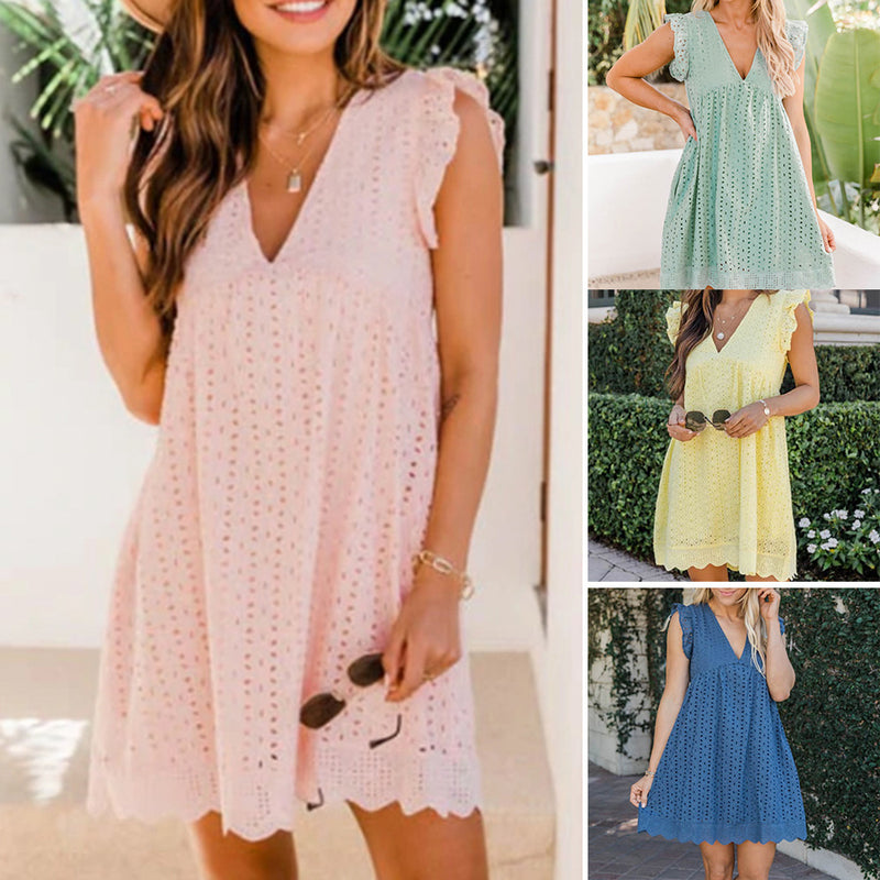 V-Neck Cotton Dress